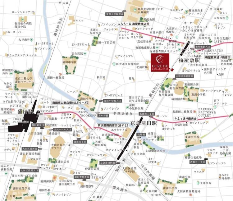 梅屋敷駅周辺マップ